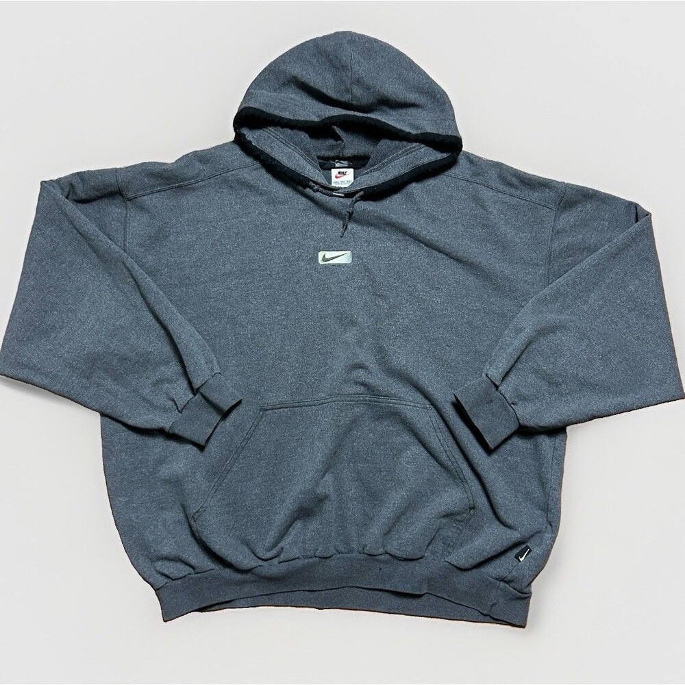 Nike Air Vintage Hoodie Sweatshirt Small Center Swoosh Gray Size XXL White Tag